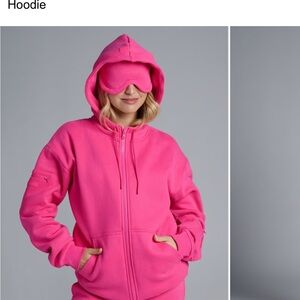 Women’s Hot Pink Zip-Up Hoodie with Hood airplane mode